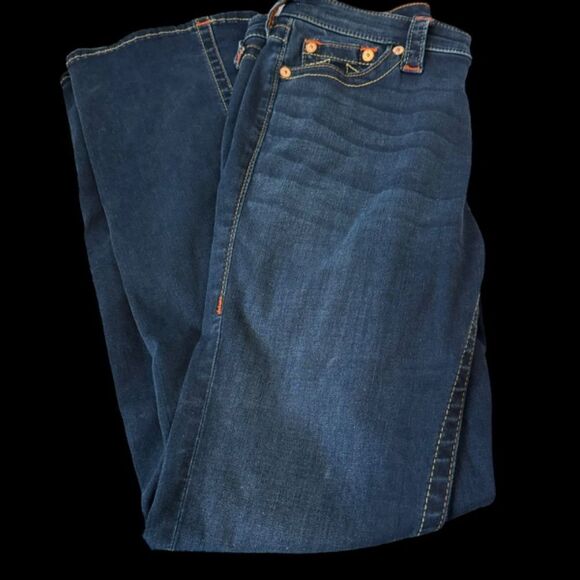 True Religion Becca NWOT  Mid Rise Flap Pocket Boot. Cut Jeans Sz 32 - Picture 2 of 13